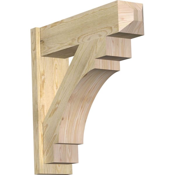 Ekena Millwork 8 in. x 30 in. x 30 in. Merced Craftsman Rough Sawn Douglas Fir Outlooker