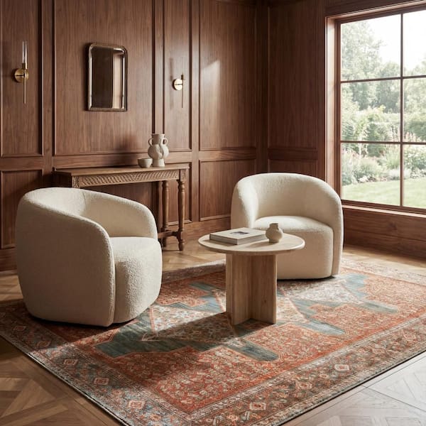 Audra Medallion Washable Area Multicolor 9 ft. x 12 ft. Indoor Area Rug
