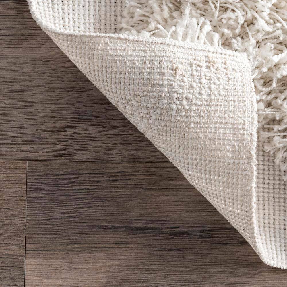 Pristina Ivory Trellis Handmade Shag Rug 5' x 8'