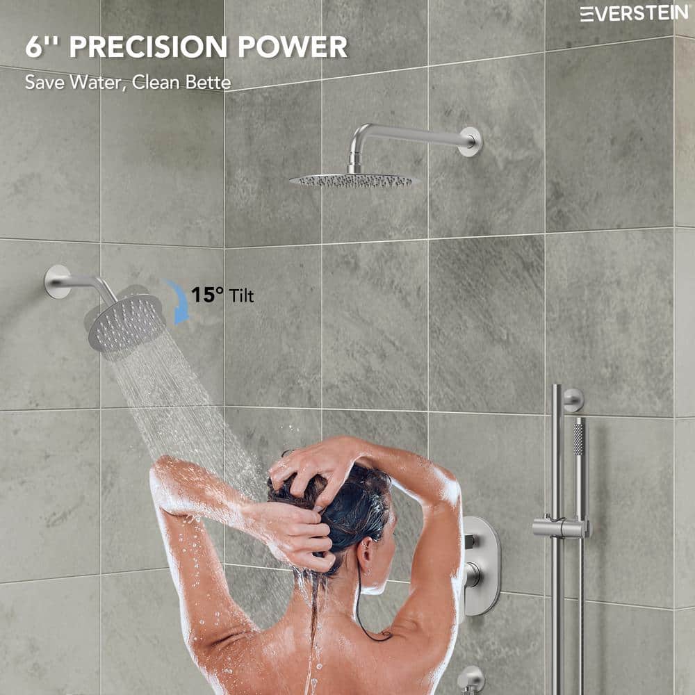 Dual Function Brushed Nickel Stainless Steel Shower System