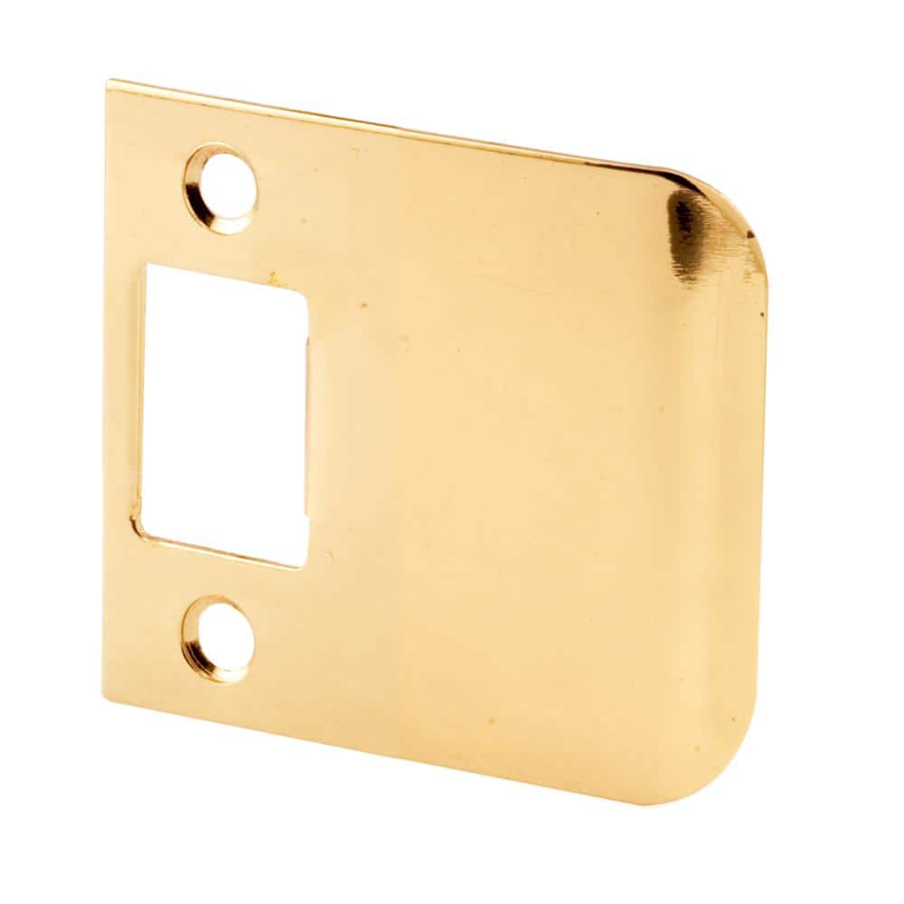 Prime-Line 2 in. Extended Lip, Brass Plated Strike E 2347 - The Home Depot