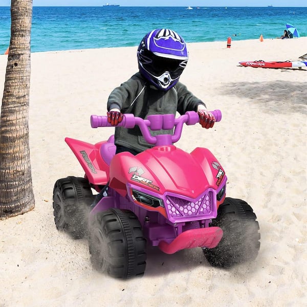 Pink power wheels four hot sale wheeler