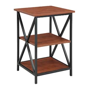 Tucson 24.25 in. H Black and Cherry 3-Tier End Table
