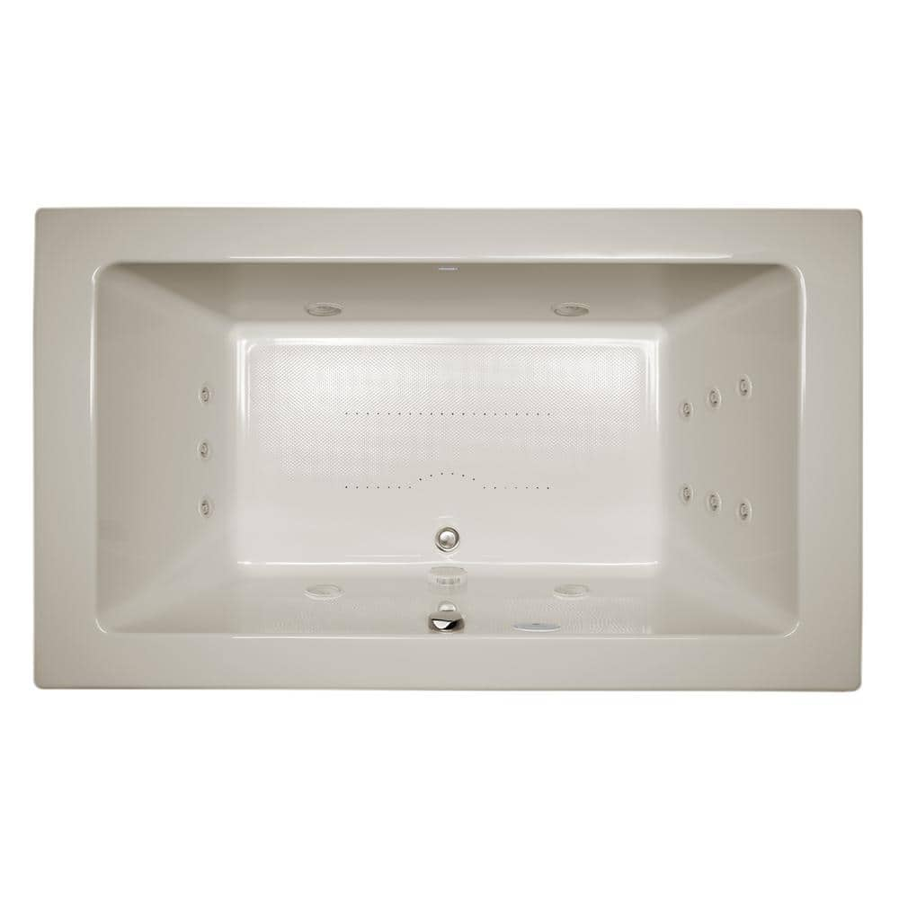 JACUZZI SIA SALON SPA 72 in. x 42 in. Rectangular Combination Bathtub with Center Drain in Oyster