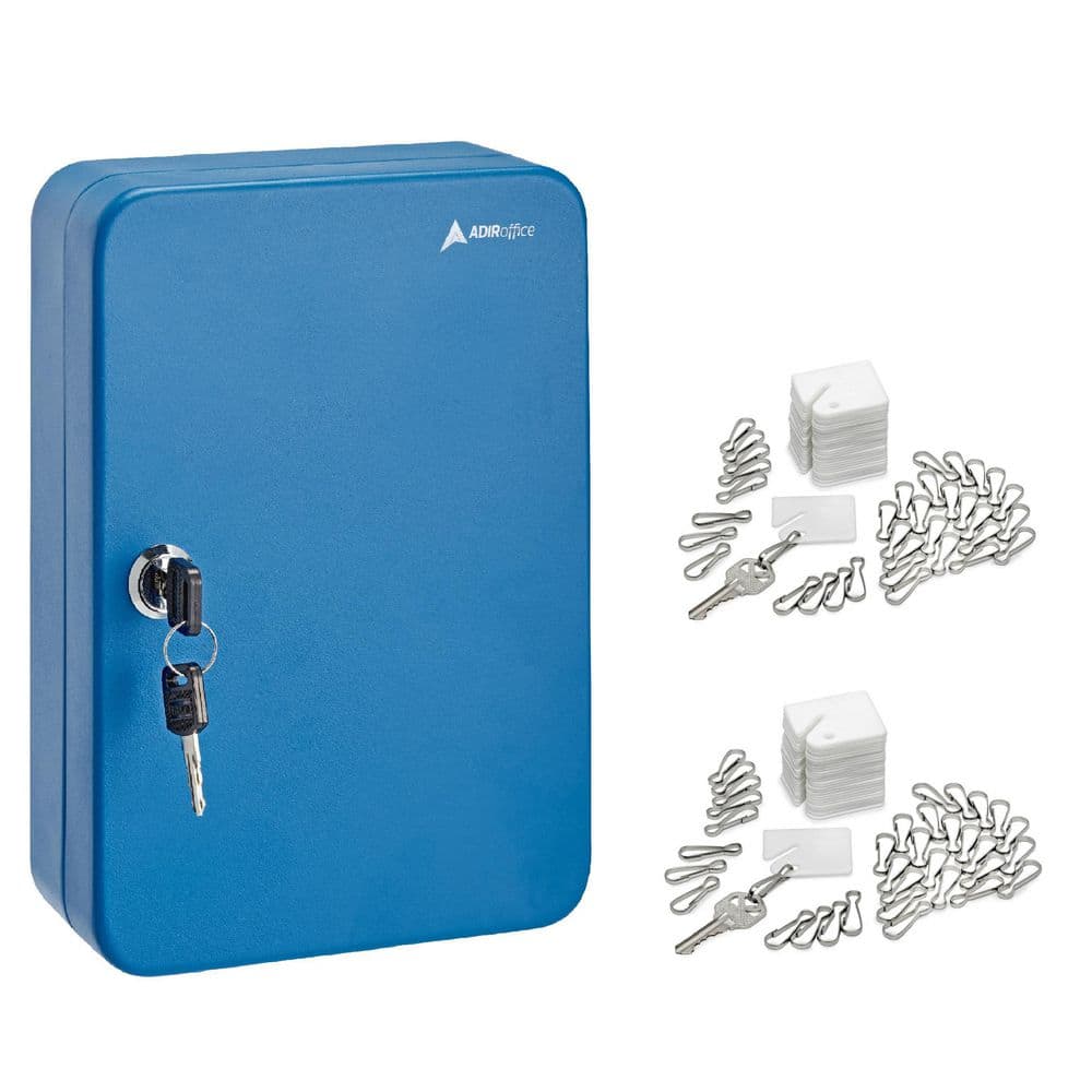 AdirOffice 48Key Steel with Key Lock, Blue with 100Key Tags