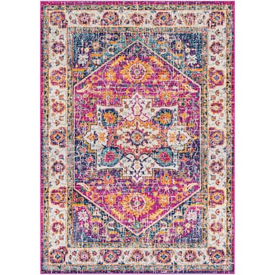 Claudine Purple 9 ft. x 12 ft. 3 in. Medallion Area Rug