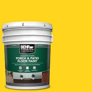 5 gal. #S-G-390 Lemon Zest Low-Lustre Enamel Interior/Exterior Porch and Patio Floor Paint