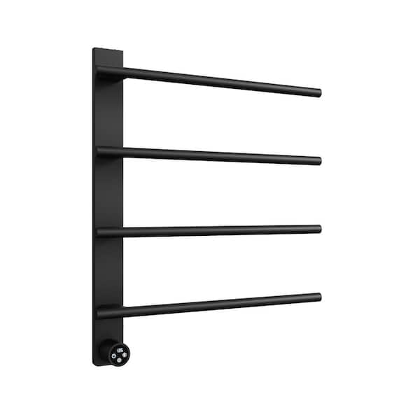 4-Bar Plug-In and Hardwire Towel Warmer in Black