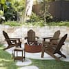 LUE BONA Dark Brown Folding Adirondack Chair Weather Resistant Plastic Fire Pit Chairs (Set of 4) 4LB21CH0017-1K