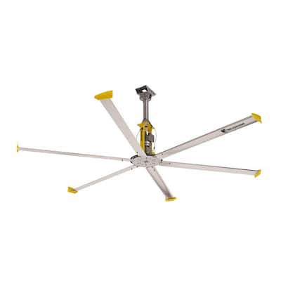4900 14 ft. Indoor Silver and Yellow Aluminum Shop Ceiling Fan with Wall Control