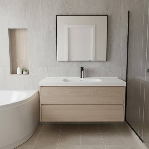 39 in. W x 22 in. D Solid Surface Vanity Top with Integrated Rectangular Sink in Matte White, Single Hole