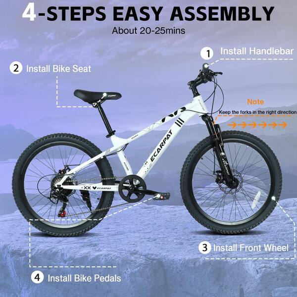 24 inch 21 Speed Mountain Bike with Front Suspension, Dual Disc