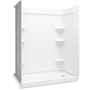 Medley 60 in. W x 76.75 in. H Glue Up Vikrell Alcove Shower Wall Surround in White