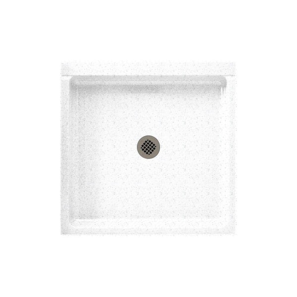 Swan 42 in. L x 42 in. W Alcove Shower Pan Base with Center Drain in Arctic Granite
