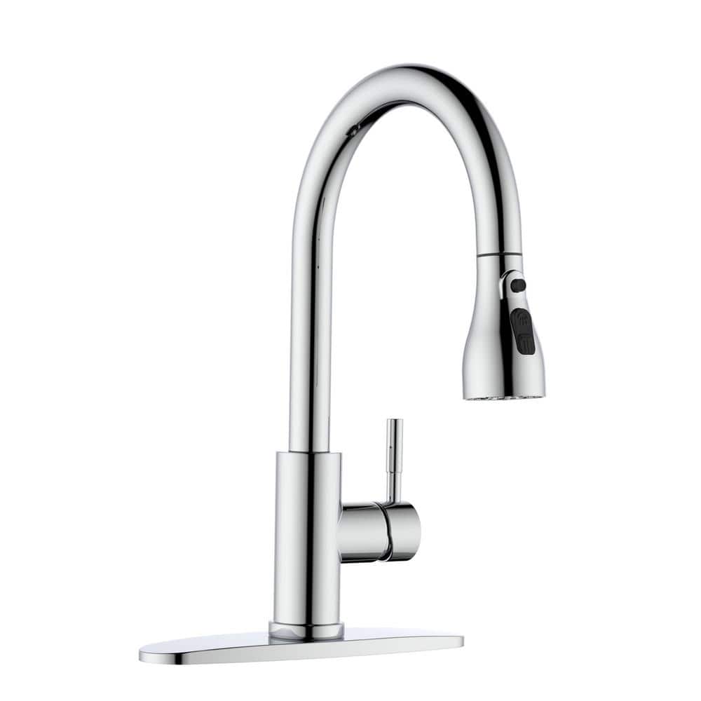 Single Handle Pull Down Sprayer Kitchen Faucet with 3-Modles Sprayer Head i