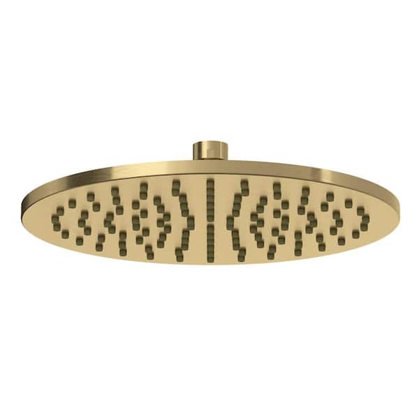 1-Spray Patterns with 1.8 GPM 9.84375 in. Wall Mount Fixed Shower Head in Antique Gold