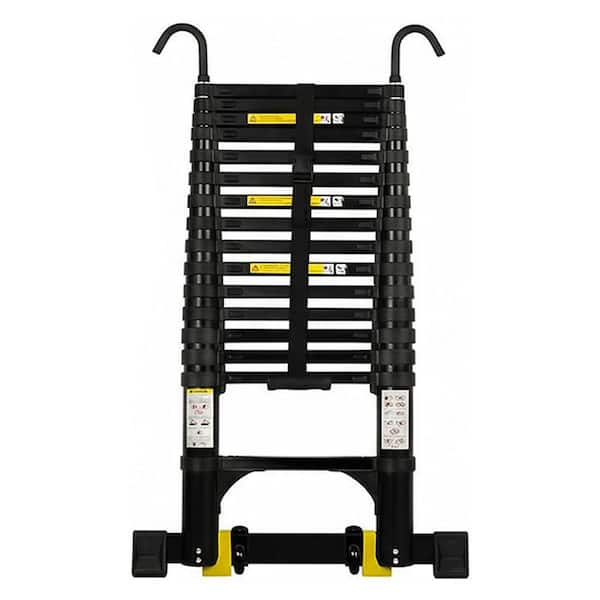 20.3 ft. Portable Aluminum Extension Ladder with Hook and Mobility Wheels, 330 lbs. Load Capacity Type IA Duty Rating