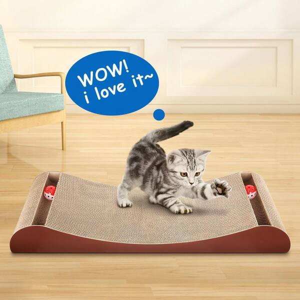 Cardboard Scratcher Cat Mat Scratching Pad Ball Toy Activity Board  CatCentre®