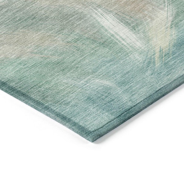 Chantille Machine Washable Indoor/Outdoor Abstract ACN2096 Sky 8 ft. x 8 ft. Area Rug