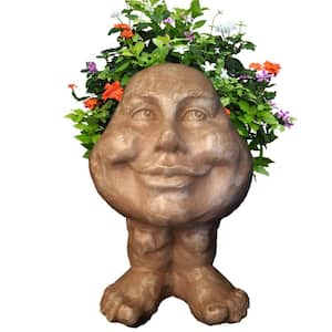 12 in. Stone Wash Daisy the Muggly Statue Face Planter Holds 4 in. Pot