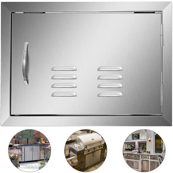 VEVOR Grill Door 20 in. W x 14 in. H Single Stainless Steel Outdoor Kitchen  Doors with Vents Access Door for BBQ Island 14X20YCSPCGMDTFK1V0 - The Home  Depot