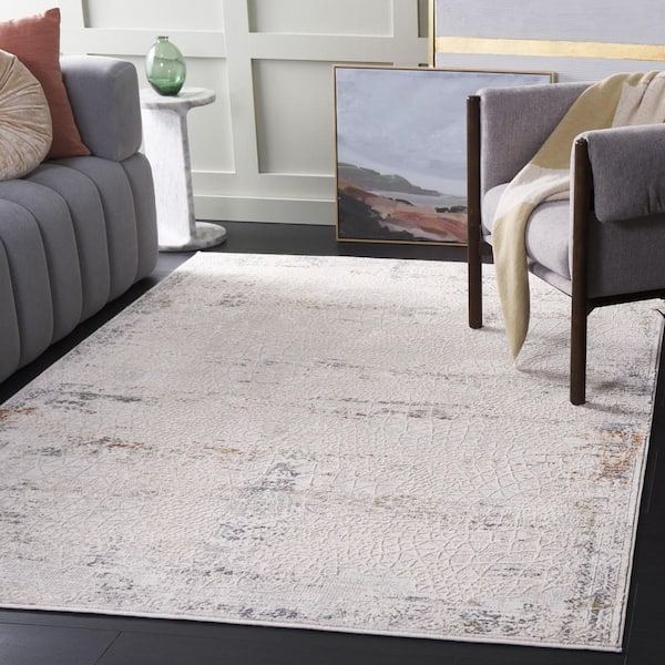 Princeton 9 ft. x 12 ft. Light Beige Abstract Distressed Area Rug