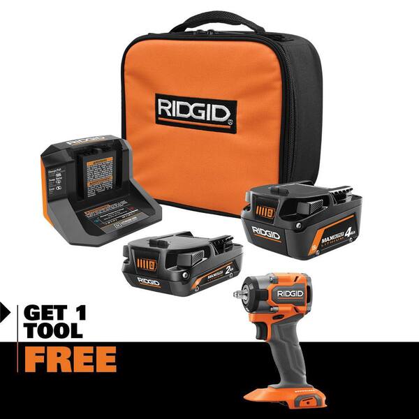 18V MAX Output Kit with 4.0 Ah MAX Output Battery, 2.0 Ah Battery, Charger & 18V SubCompact Brushless Impact Wrench