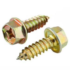 6 mm x 20 mm Yellow Chromate Hex Washer Head License Plate Bolt Honda/Acura with 10 mm Washer (2-Pack)