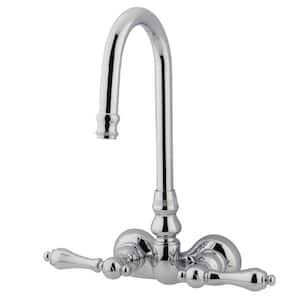 Vintage 3-3/8 in. 2-Handle Wall Mount Claw Foot Tub Faucet in Polished Chrome