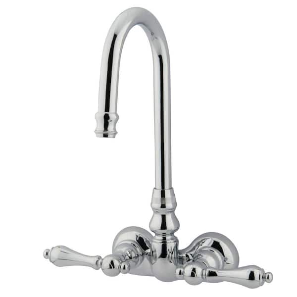 Kingston Brass Vintage 3-3/8 in. 2-Handle Wall Mount Claw Foot Tub Faucet in Polished Chrome