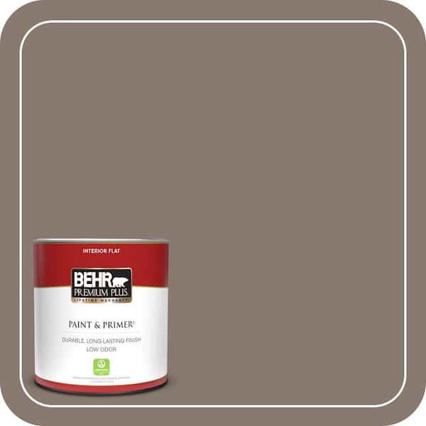 BEHR PREMIUM PLUS 1 qt. #ECC-15-1 Lost Summit Flat Low Odor Interior Paint & Primer