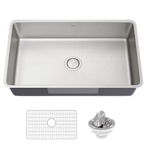 Dex 16-Gauge Stainless Steel 31.5 in. Single Bowl Undermount Kitchen Sink