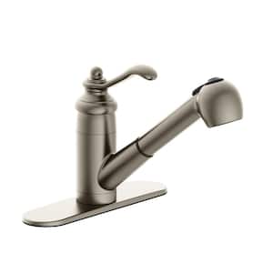 Lisbon Single-Handle Pull-Out Sprayer Kitchen Faucet in Brushed Nickel