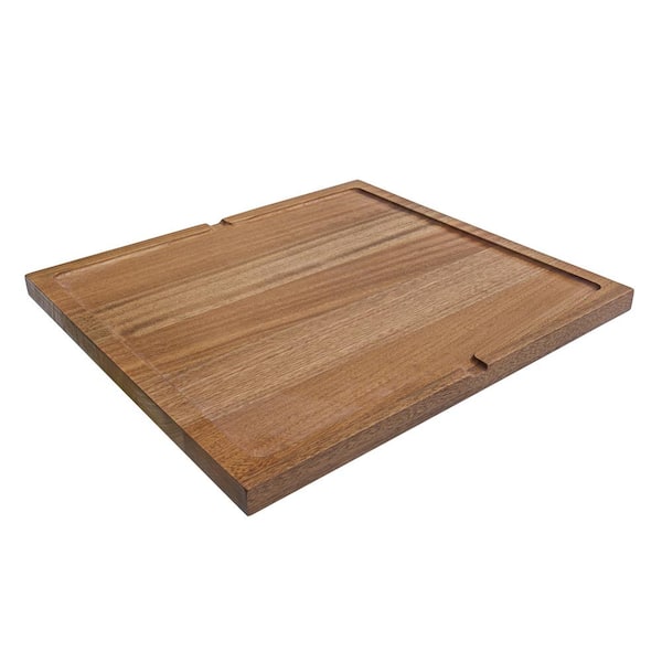 LedgeFit 17 in. x 16 in. Rectangular Solid Wood Dual-Tier Replacement Cutting Board for Workstation Sinks