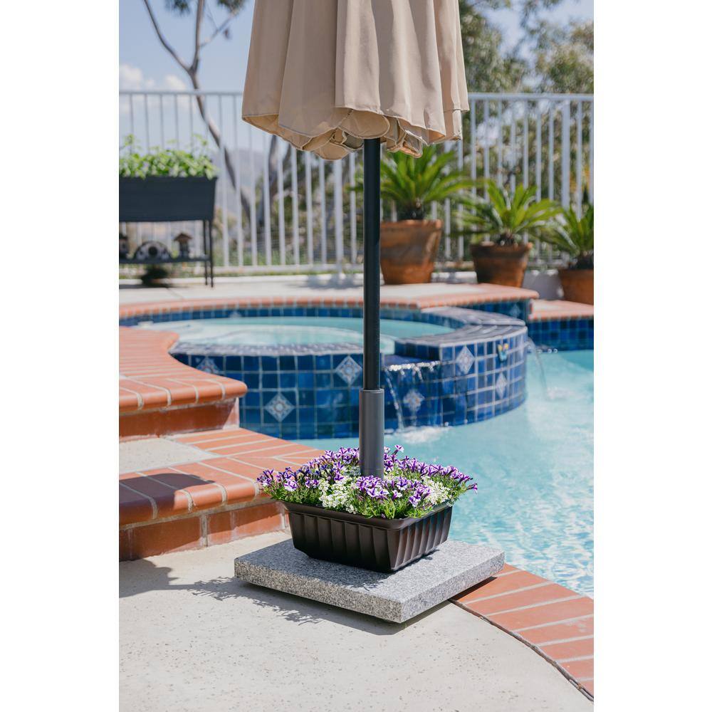 Savannah Brown Square HDPE Outdoor Planter with Drainage Holes