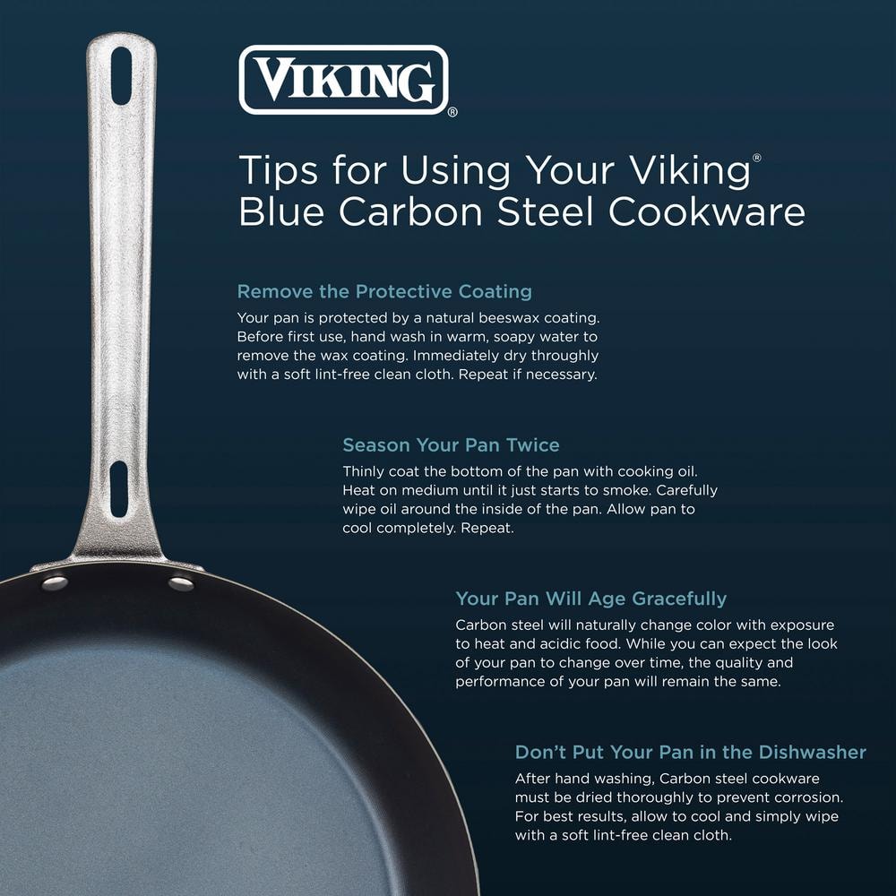 Blue Carbon Steel Nonstick 2-Piece Fry Pan Set
