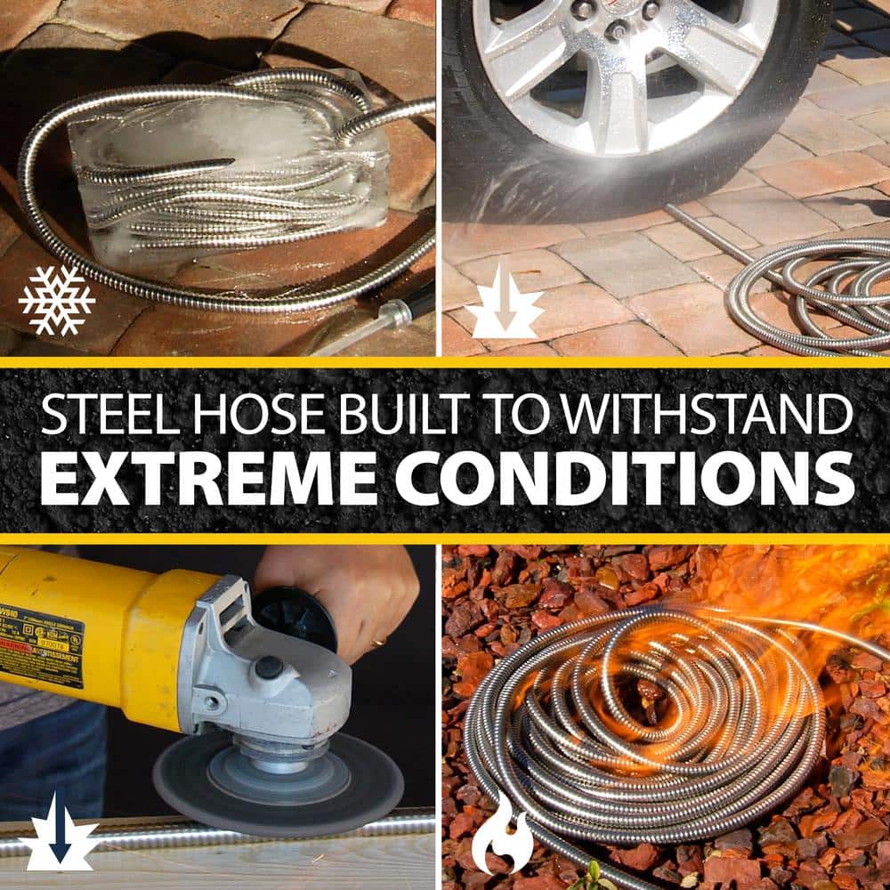 5/8 in. Dia. x 100 ft. Heavy-Duty Stainless Steel Garden Hose