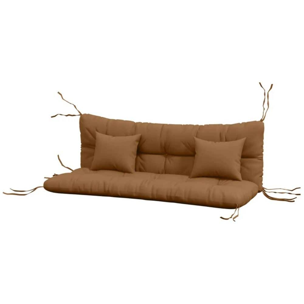 Replacement Rectangular Polyester Outdoor Bench Cushion, 4-Piece Tufted Swing Chair Patio Seat Cushion in Tan price history on PriceWatchPro