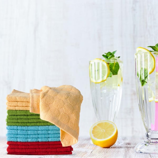 Ultra Soft Absorbent Tea Towel Waffle Weave Cotton Dish Rags Kitchen Dinner  Plate Hand Towel Kitchen