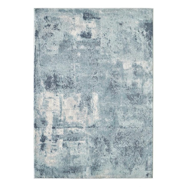 LUXE WEAVERS Kingsbury Collection Blue 8x10 Contemporary Abstract Polypropylene Area Rug