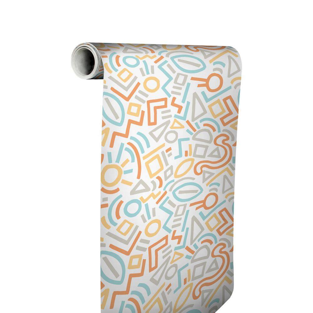 Vibrant Multicolor Abstract Doodle Peel and Stick Wallpaper