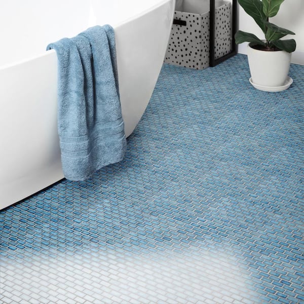 Hudson Subway Marine 12 in. x 12 in. Porcelain Floor and Wall Mosaic Tile (10.0 sq. ft. /Case)