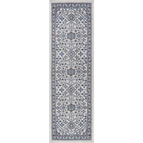 Tayse Rugs Hampton Oriental Cream 2 ft. x 8 ft. Indoor Runner Rug