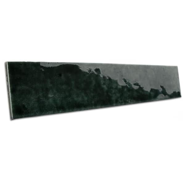 Menorca Black 3 in. x 13 in. Ceramic Wall Tile (6.44 sq. ft./Case)