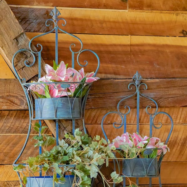 Zaer Ltd. International Copenhagen Large Antique Blue Metal Wall