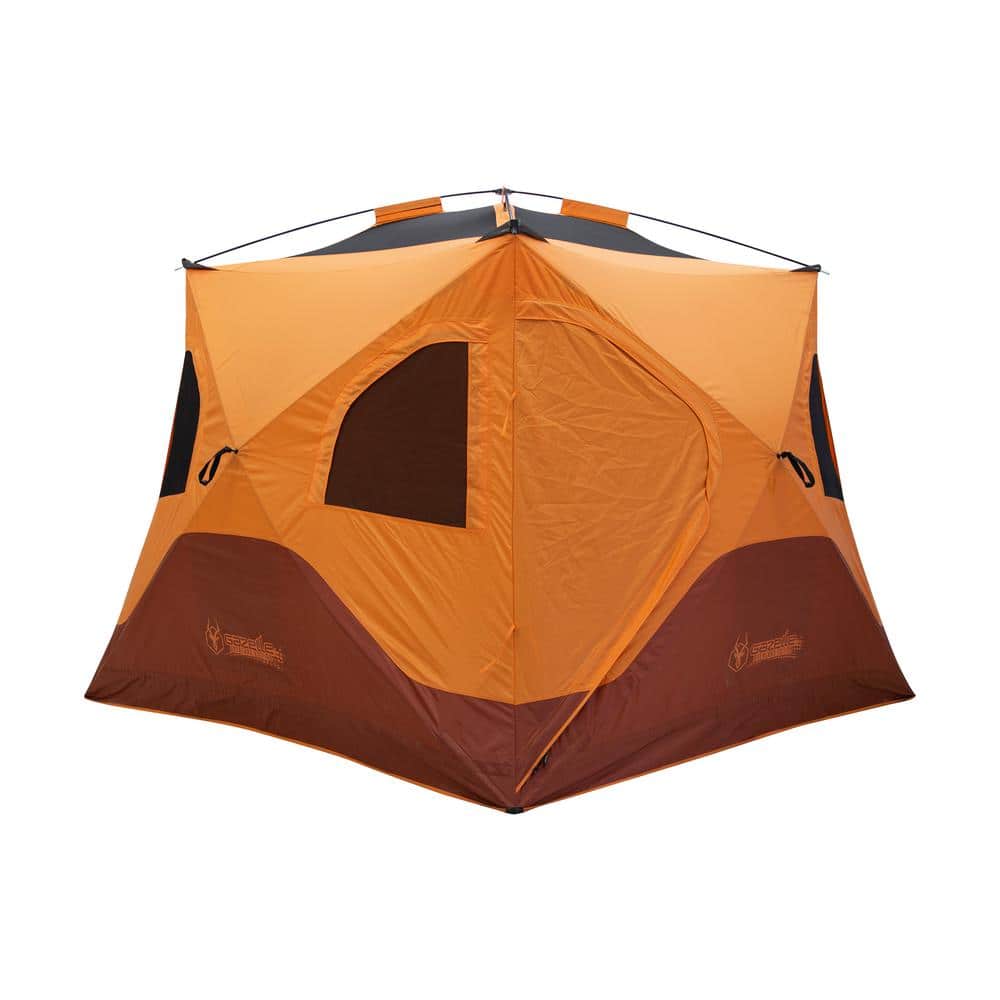 Gazelle 4-Person Orange Polyester Camping Tent with Carry Bag