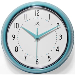 Retro Round Turquoise Wall Clock