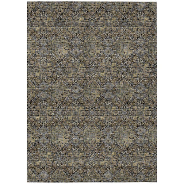 Chantille Machine Washable Indoor/Outdoor Abstract ACN2783 Black 9 ft. x 12 ft. Area Rug