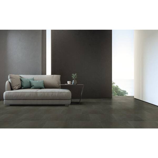 Metro Anthracite 12 in. x 24 in. Matte Porcelain Stone Look Floor and Wall Tile (14 sq. ft./Case) Metro Anthracite 12 in. x 24 in. Matte Porcelain Stone Look Floor and Wall Tile (14 sq. ft./Case)