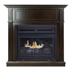 27,500 BTU 42 in. Convertible Ventless Natural Gas Fireplace in Tobacco